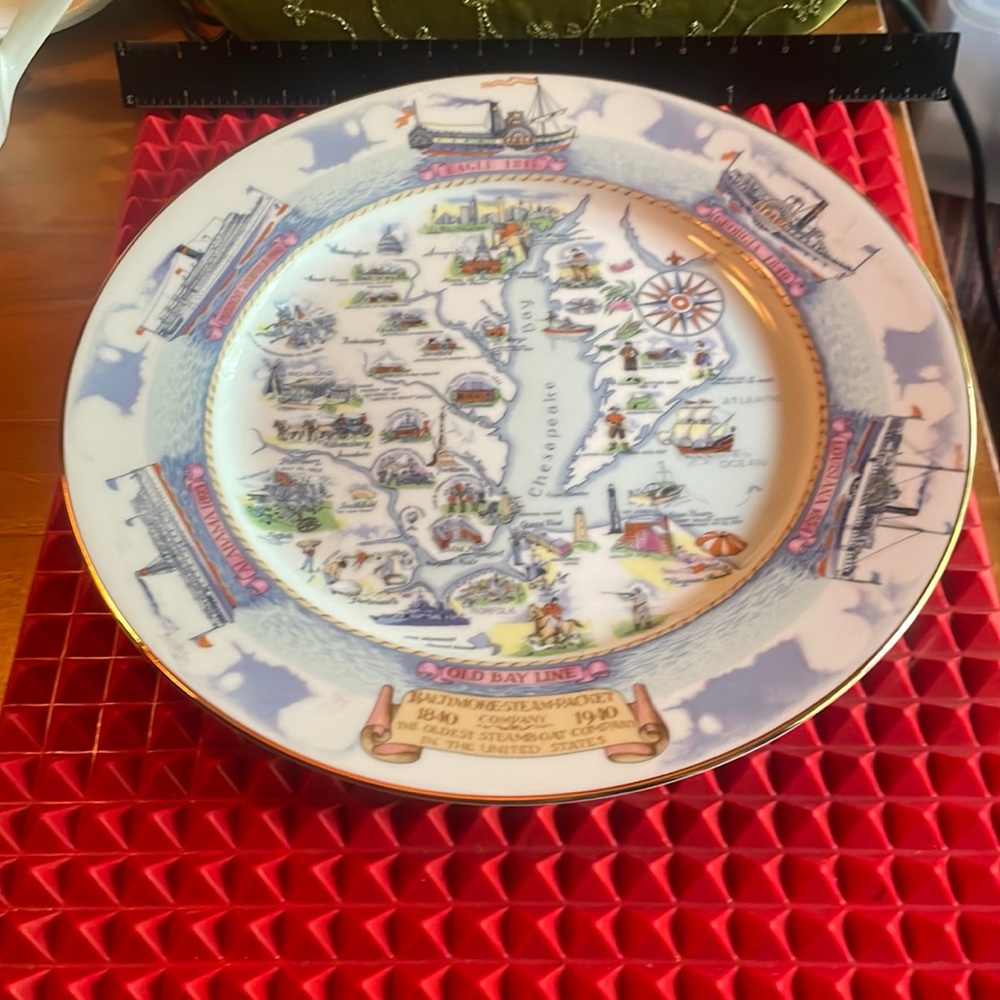 ‘OLD BAY’ LINE STEAMBOAT LINE REPRODUCTION PLATE. 1840-1940